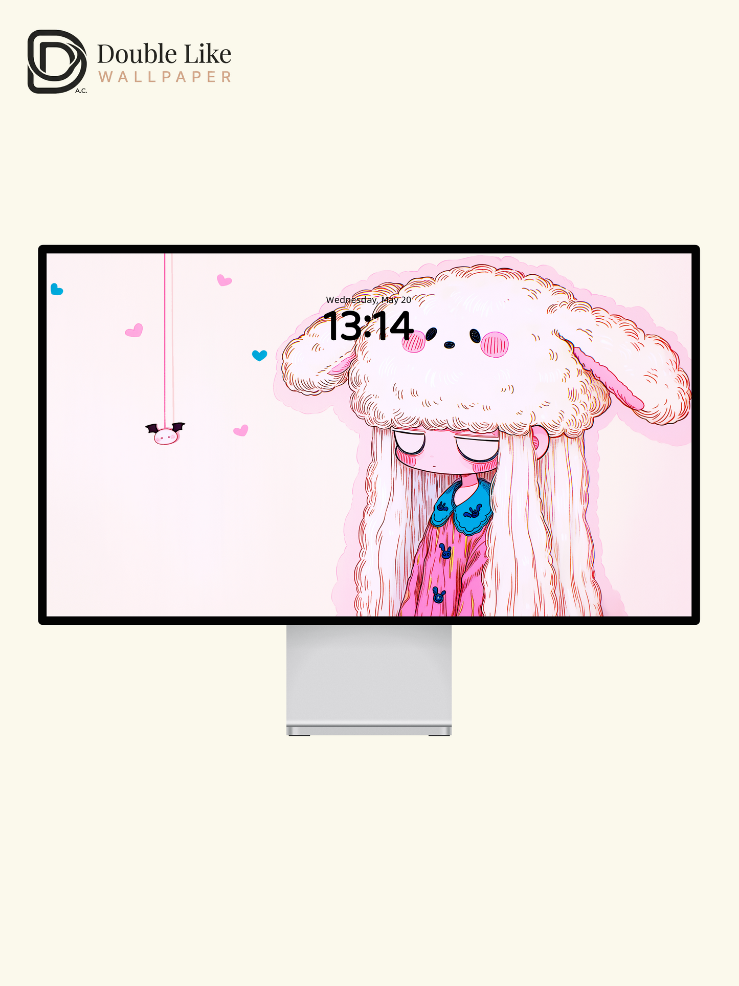 Kawaii Sad Anime Girl Fluffy Sheep Beanie Wallpaper [#HW1472]