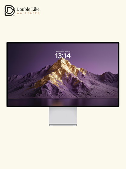Purple Golden Peak Inspiring Dreamy Minimal Mountain Wallpaper Pack [#LFHL30406]