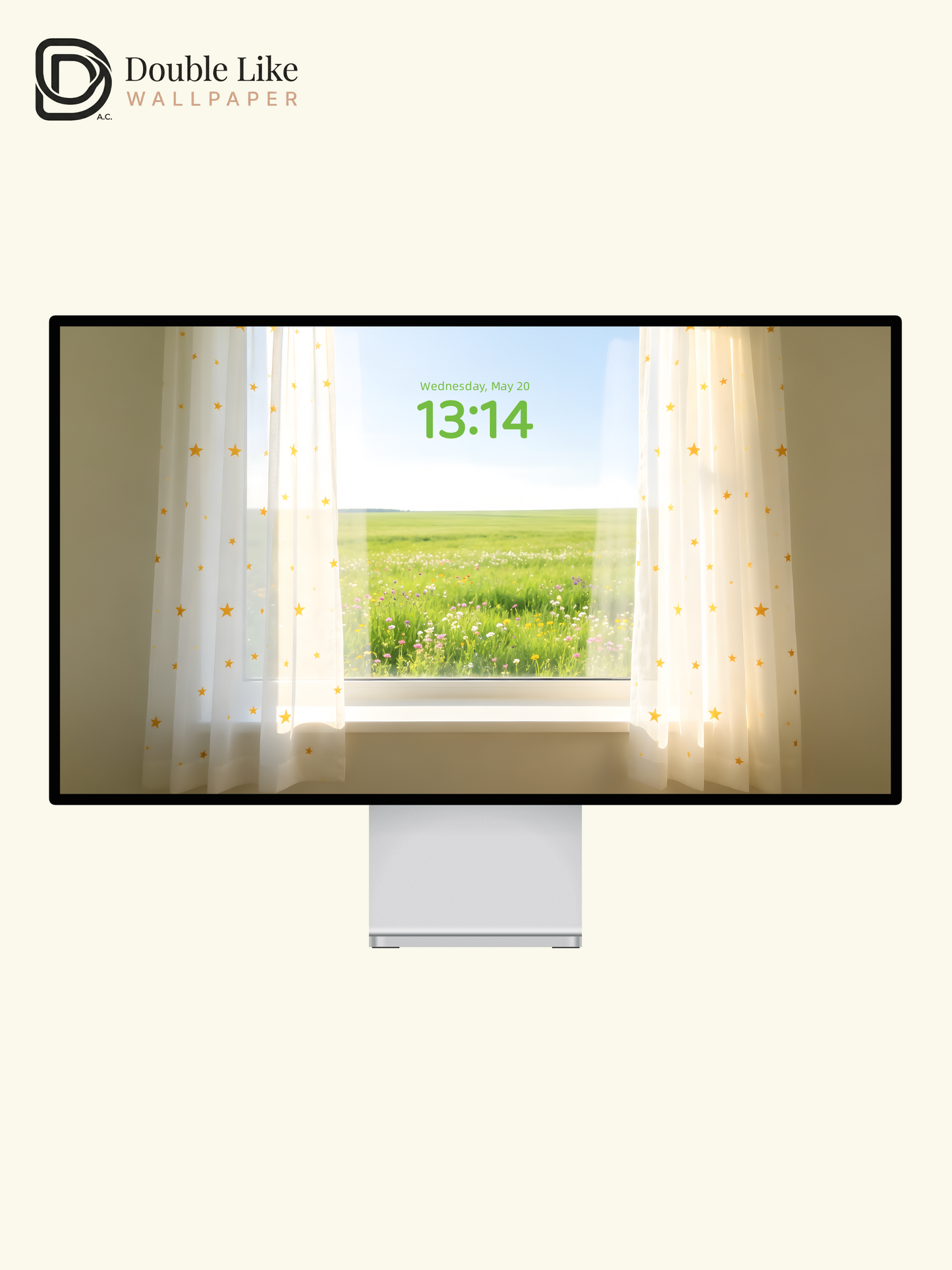 Cozy Window View Green Flower Field Sunny Aesthetic Wallpaper Pack [#ZMY525]