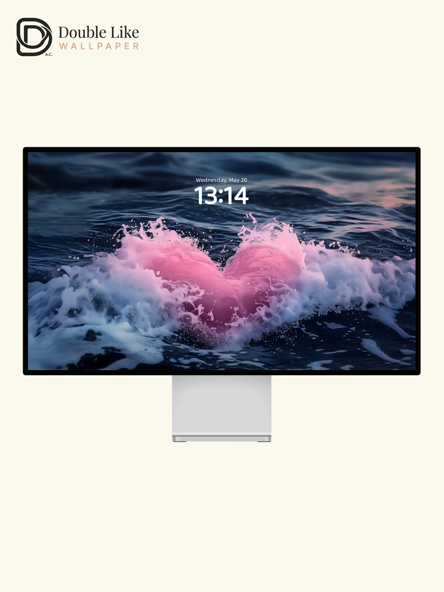 Pink Heart Water Splash Ocean Aesthetic Wallpaper Pack [#ZJYX0301]