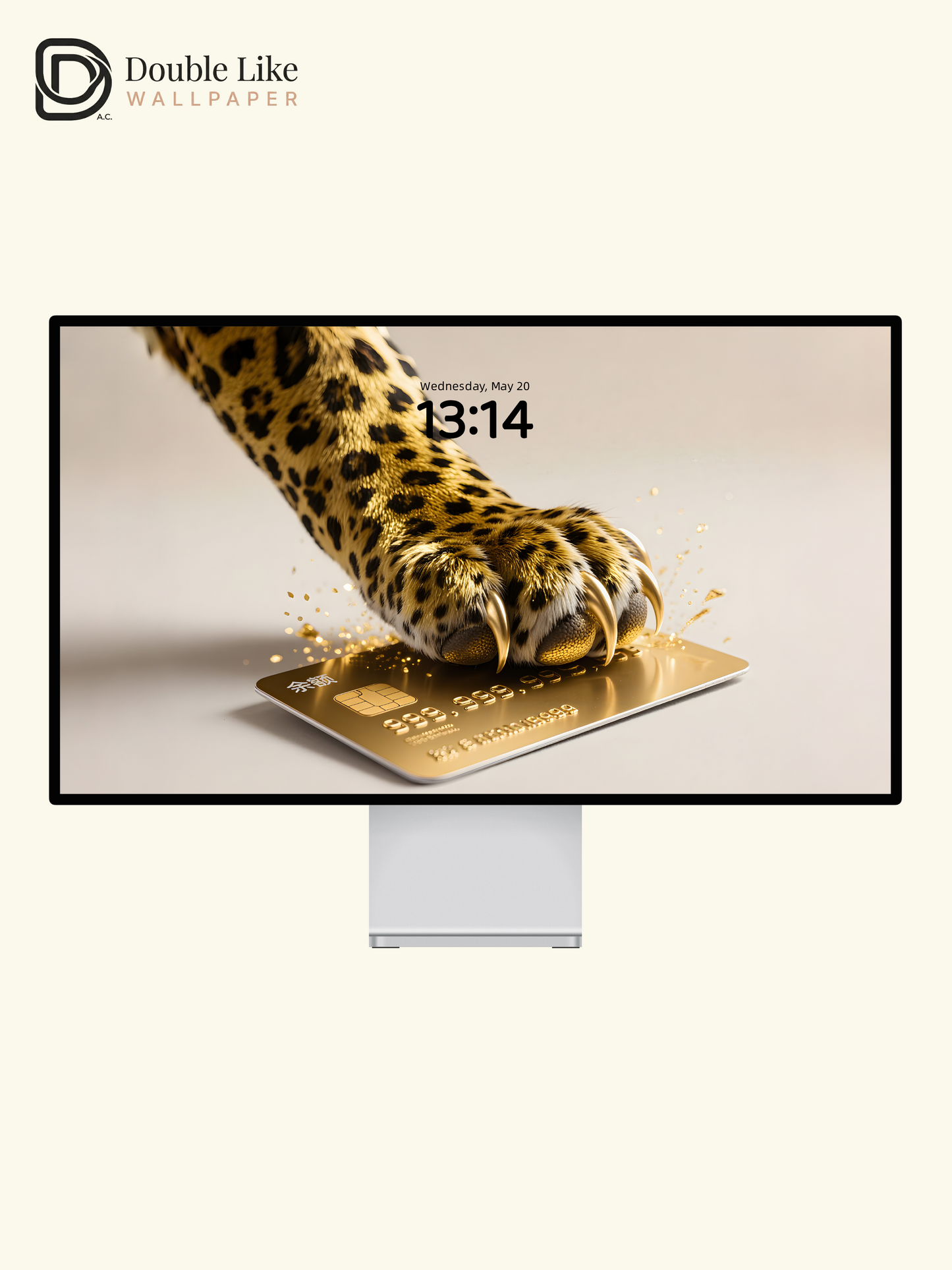 Luxury Leopard Paw Golden Black Card Minimalist Wealth Aesthetic Wallpaper Pack [#ZMY262]