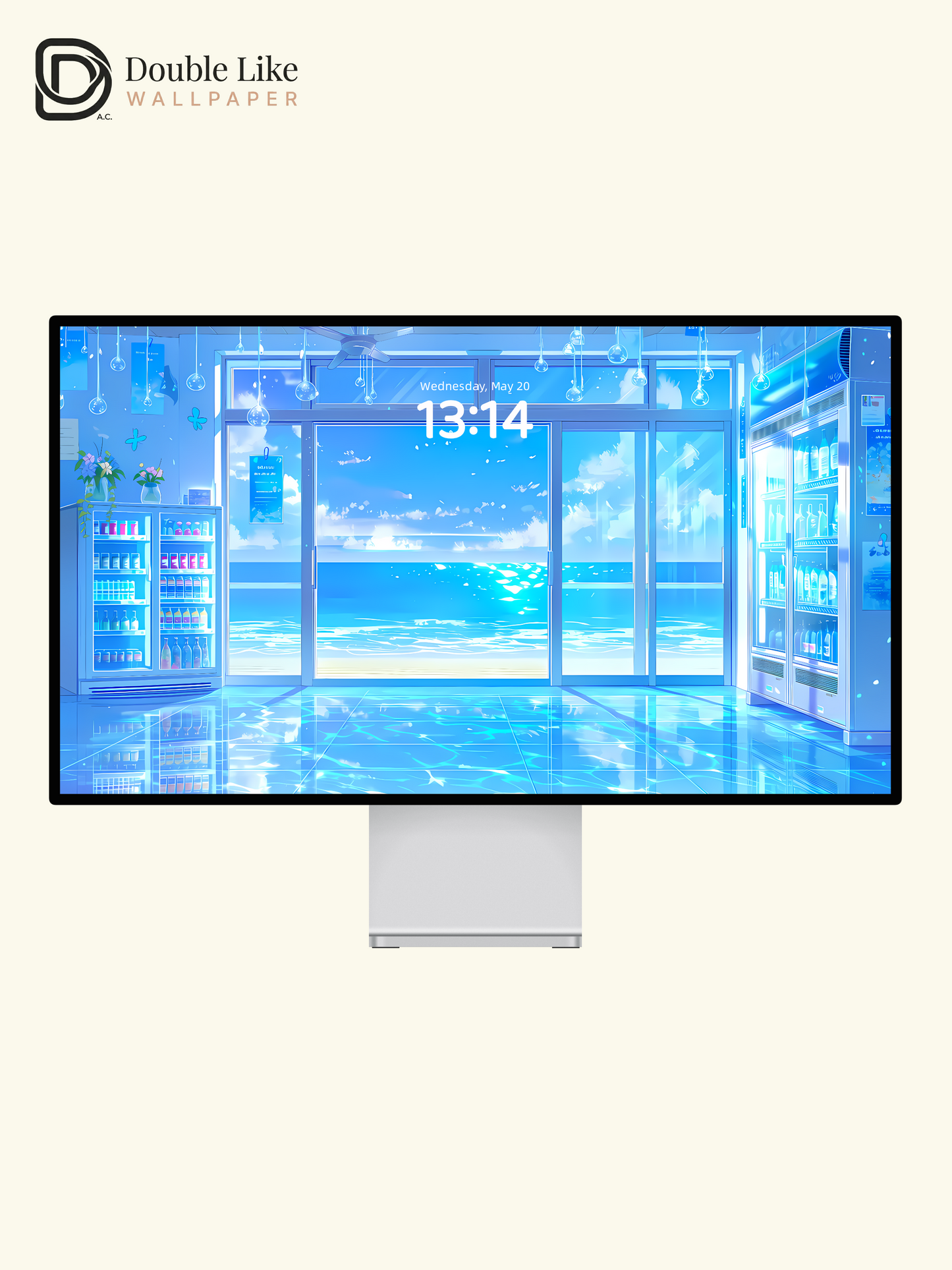 "Seaside Convenience Store – Blue Summer" Anime Illustration Wallpaper Set [#LFHL1011]