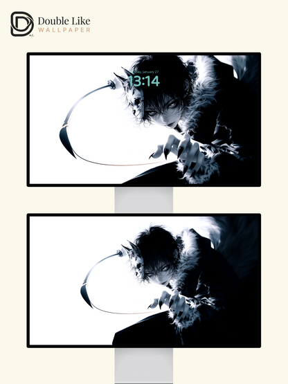 Dark Anime Wolf Mask Warrior Assassin Manga Aesthetic Wallpaper Pack [#HW1492]