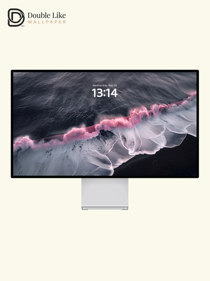 Surreal Pink Wave Dark Beach Aesthetic Wallpaper Pack [#ZJYX0199]