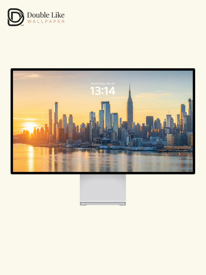 New York City Skyline Sunrise River Landscape Wallpaper Pack [#ZJYR009]