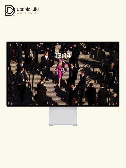 Pink Standout Business Crowd Motivational Full Wallpaper Set [#ZMY105]