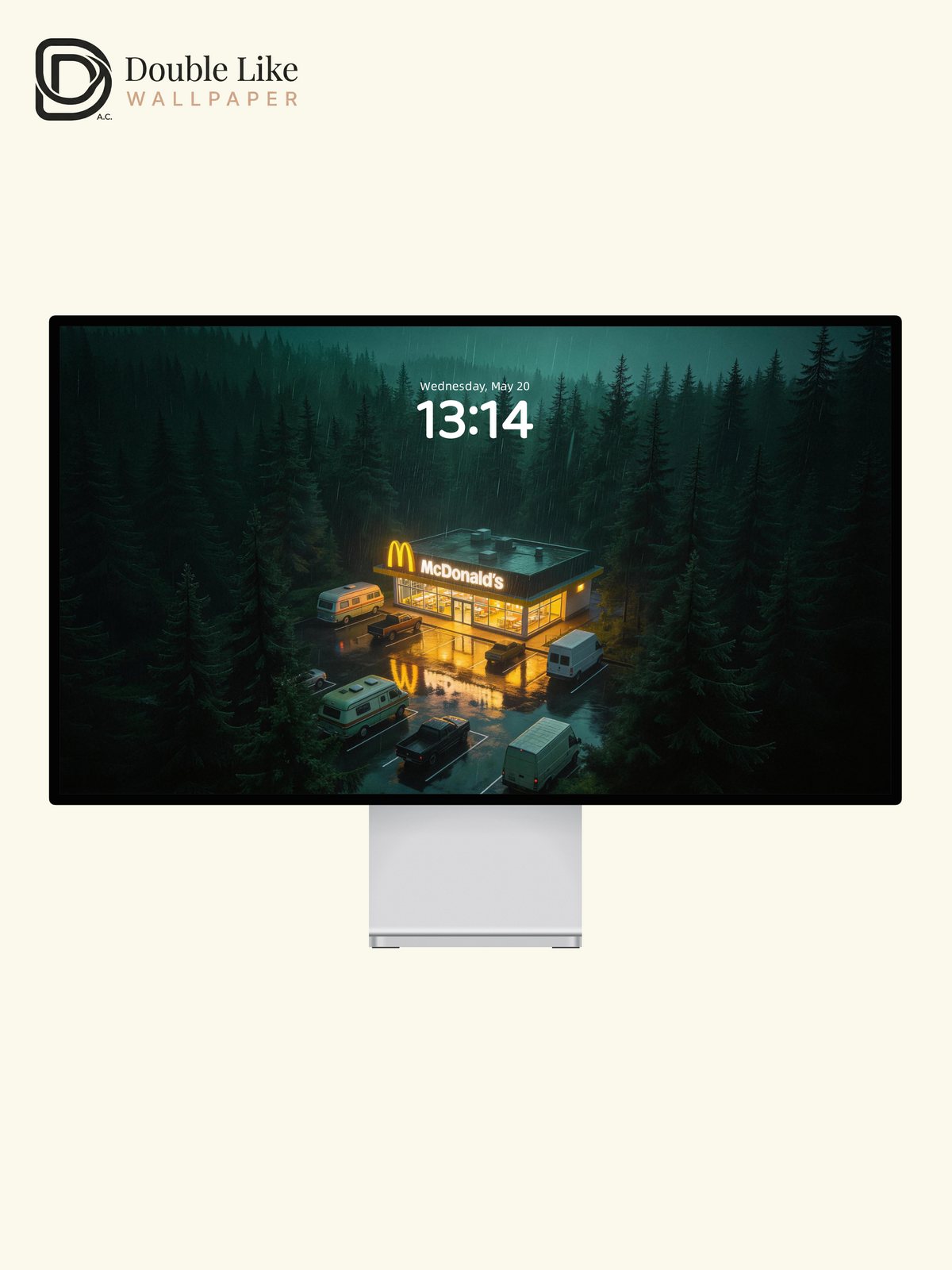 Rainy Forest Night McDonald's Shelter Aesthetic Wallpaper Pack [#JJ230911]