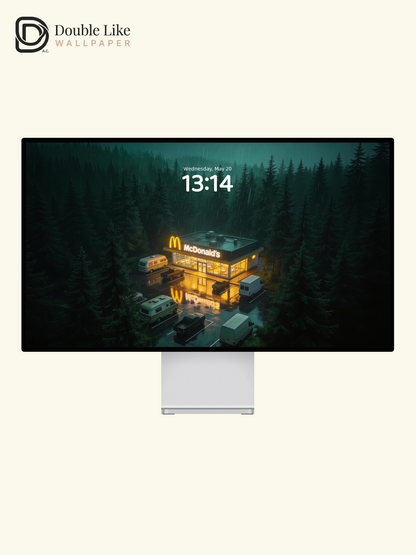 Rainy Forest Night McDonald's Shelter Aesthetic Wallpaper Pack [#JJ230911]