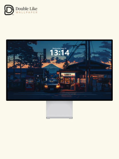 Sunset Mount Fuji Japanese Store Retro Car Anime Aesthetic Wallpaper Pack [#WGF092]