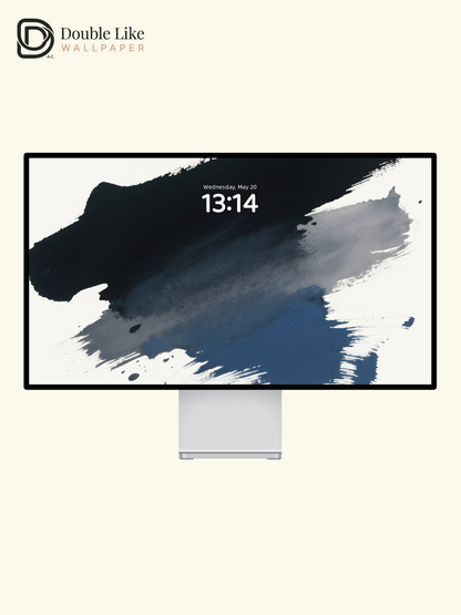 Black Blue Gradient Ink Minimal Art Vibe Full Wallpaper Set [#ZMY427]
