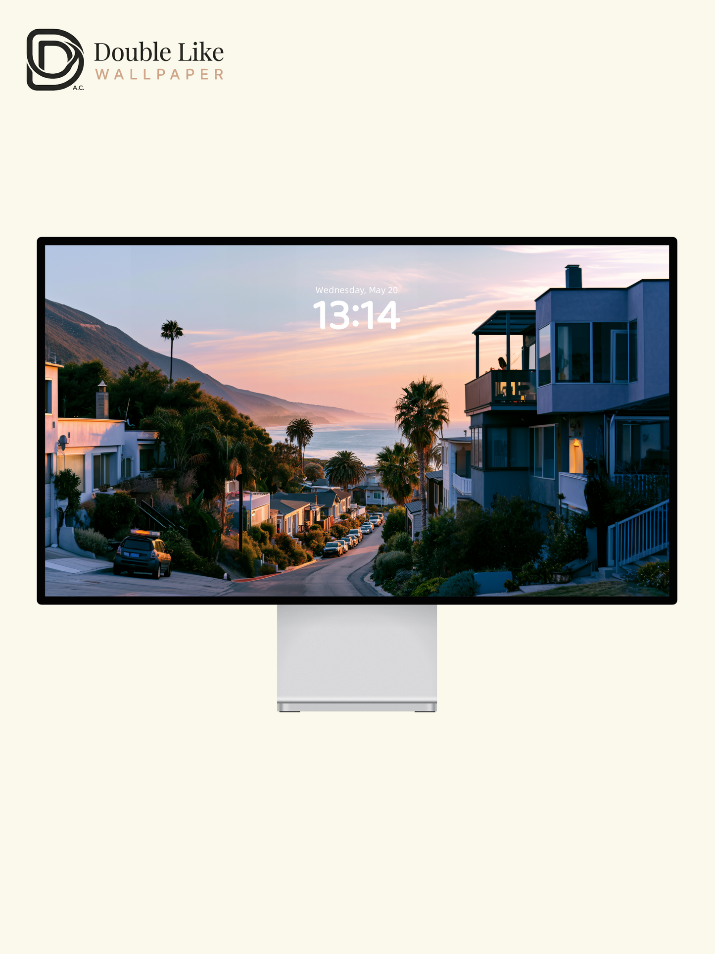 Coastal Town Sunset Golden Hour Palm Tree Aesthetic Landscape Wallpaper Pack [#JJ1357]