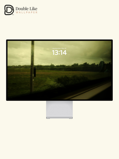 Cinematic Train Window View Vintage Green Field Aesthetic Wallpaper Pack [#ZMY524]