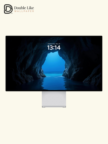 Mysterious Blue Ocean Cave Nature Landscape Aesthetic Wallpaper Pack [#LFHL30614]