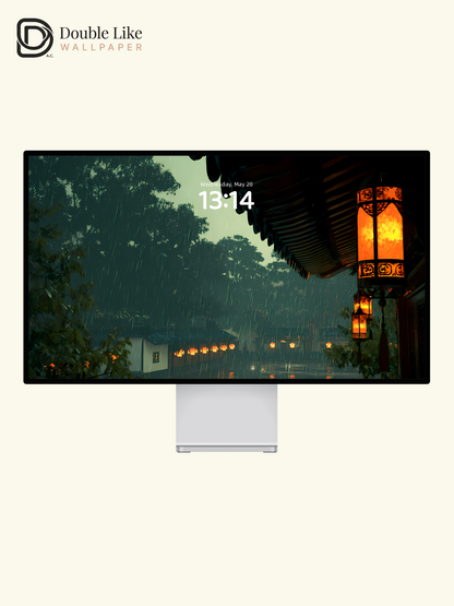 Rain and Lanterns – 4K Chinese Aesthetic Wallpaper Pack [#LFHL1015]