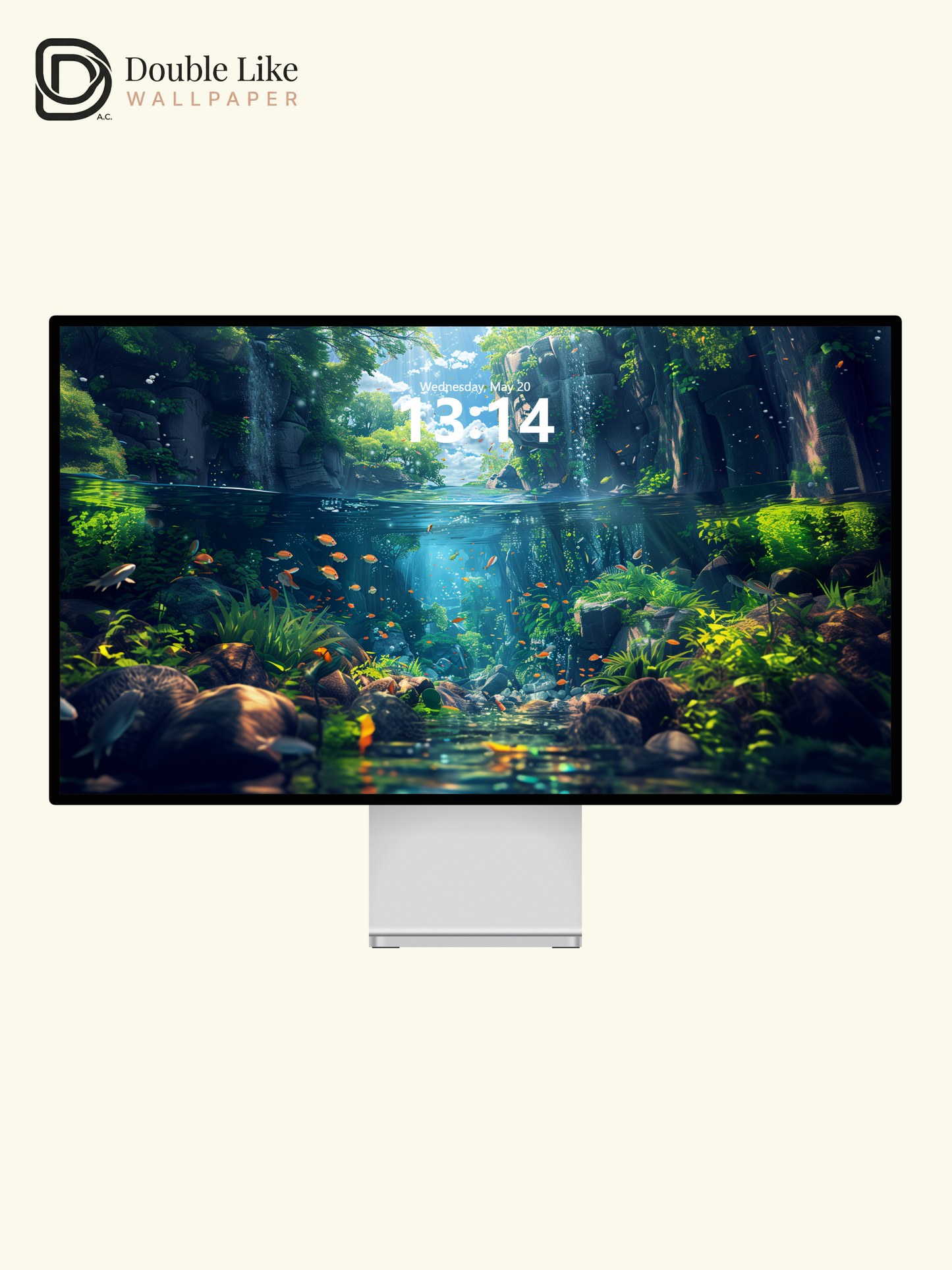 Canyon River Split Underwater Nature Anime Inspired Wallpaper Pack [#WGF057]