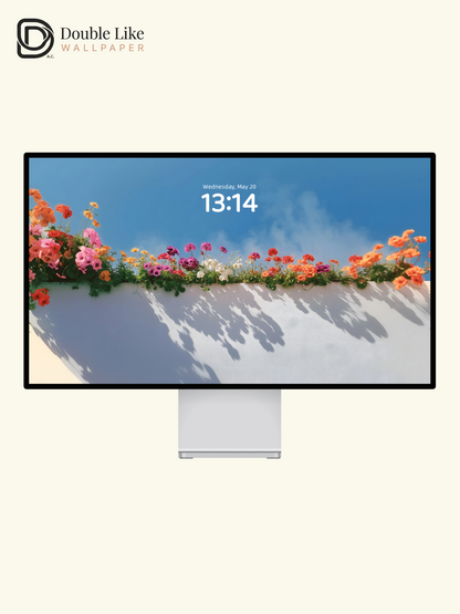 Fresh Summer Colorful Flowers Blue Sky Minimalist Lock Screen Wallpaper Pack [#ZJYX0649]