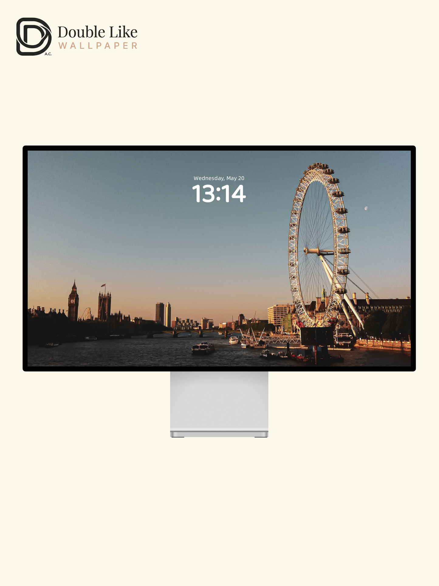 London Eye Sunset Golden Hour Thames River Aesthetic Cityscape Wallpaper Pack [#ZMY543]