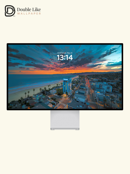 Anime Sunset Coastal City & Ocean Hotel Aesthetic Wallpaper Pack [#JJ1404]