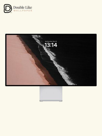 Pink & Black Coast Minimal Lonely Aesthetic Ocean Wallpaper Pack [#LFHL30409]