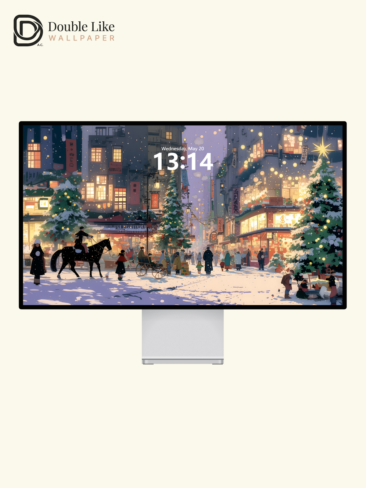 Cozy Christmas Snowy Town Anime Inspired Aesthetic Wallpaper Pack [#WGF065]