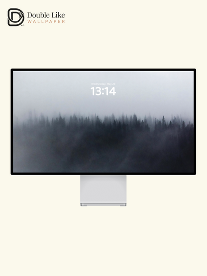 Misty Forest Landscape Calm Aesthetic Wallpaper [#ZJY2534]