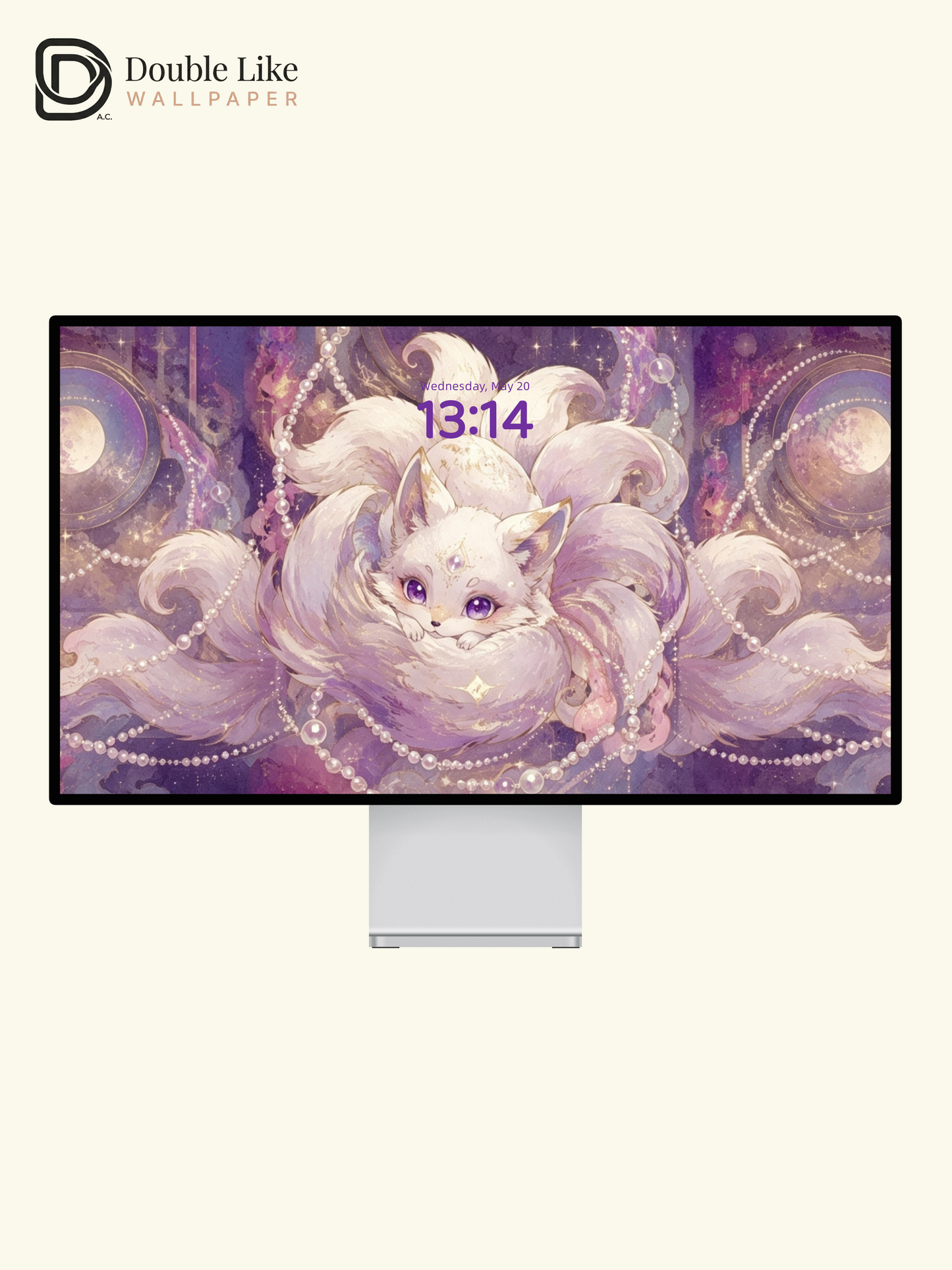 Astral Nine-Tailed Fox Moon Pearl Spiritual Healing Totem [#HWWx034]