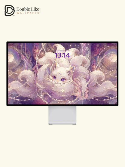 Astral Nine-Tailed Fox Moon Pearl Spiritual Healing Totem [#HWWx034]