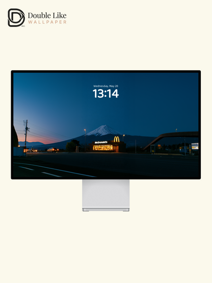 Mount Fuji Twilight McDonald's Roadside Aesthetic Wallpaper Pack [#JJ1412]