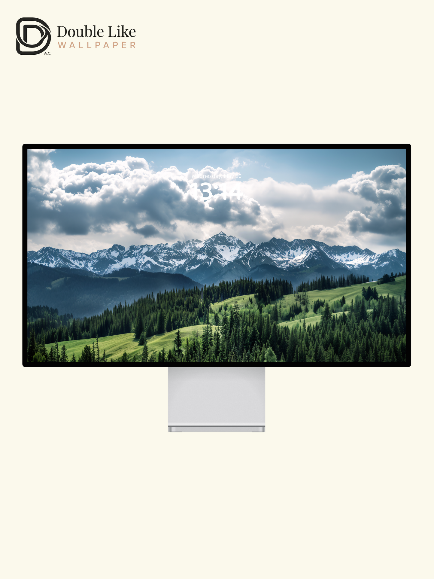 Majestic Mountain Peak & Evergreen Forest Landscape Wallpaper Pack [#JJ1338]