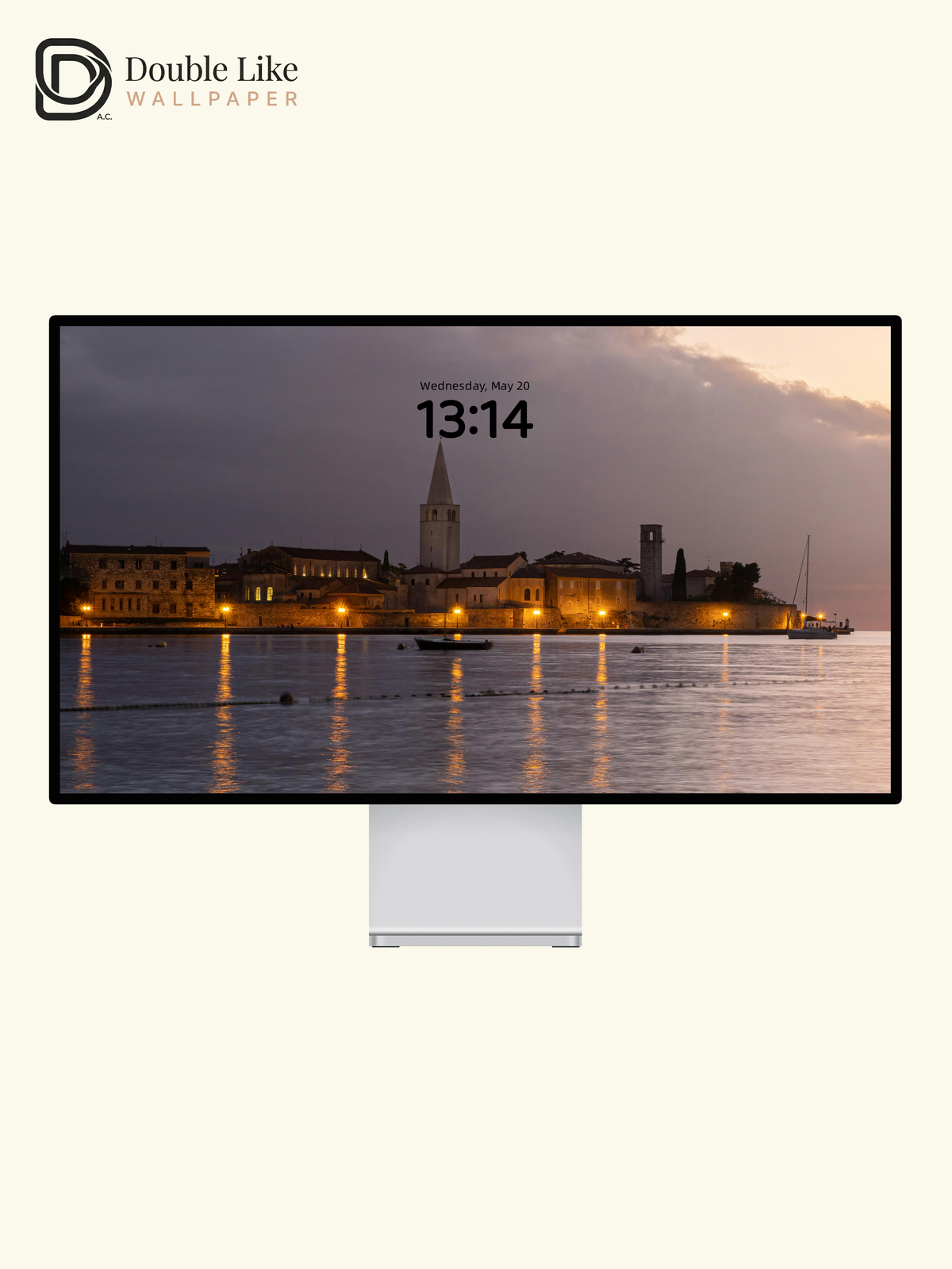 Coastal European Old Town Bell Tower Dusk Water Reflections Aesthetic Wallpaper Pack [#ZMY399]