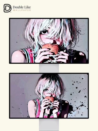 Anime Streetwear Girl Aesthetic Burger Wallpaper Pack [#HW1488]