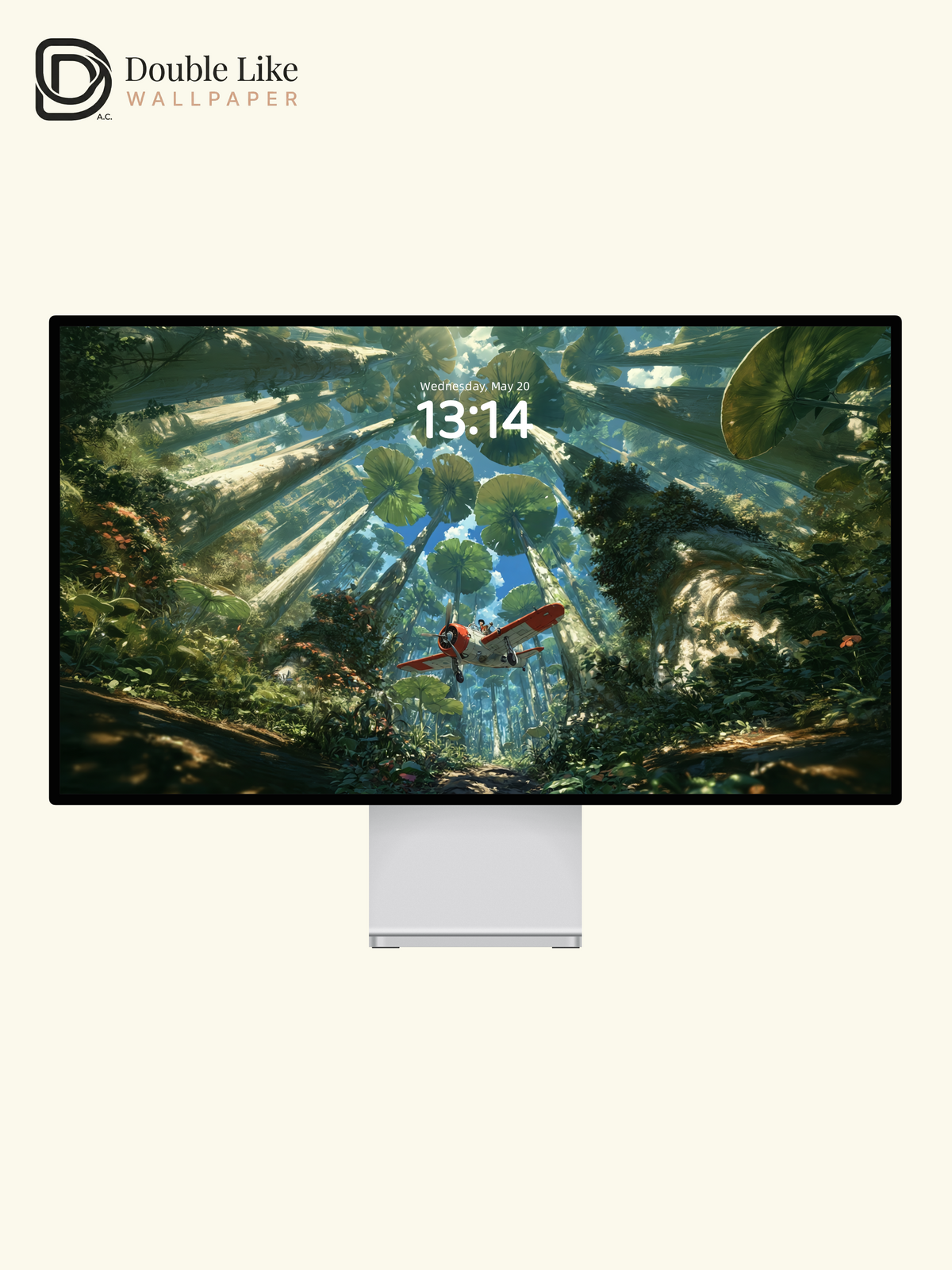 Giant Forest Canopy & Vintage Plane Flight Aesthetic Wallpaper Pack [#JJ1459]
