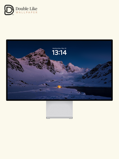 Snow Mountain Cabin & Warm Window Light Winter Aesthetic Wallpaper Pack [#JJ230901]