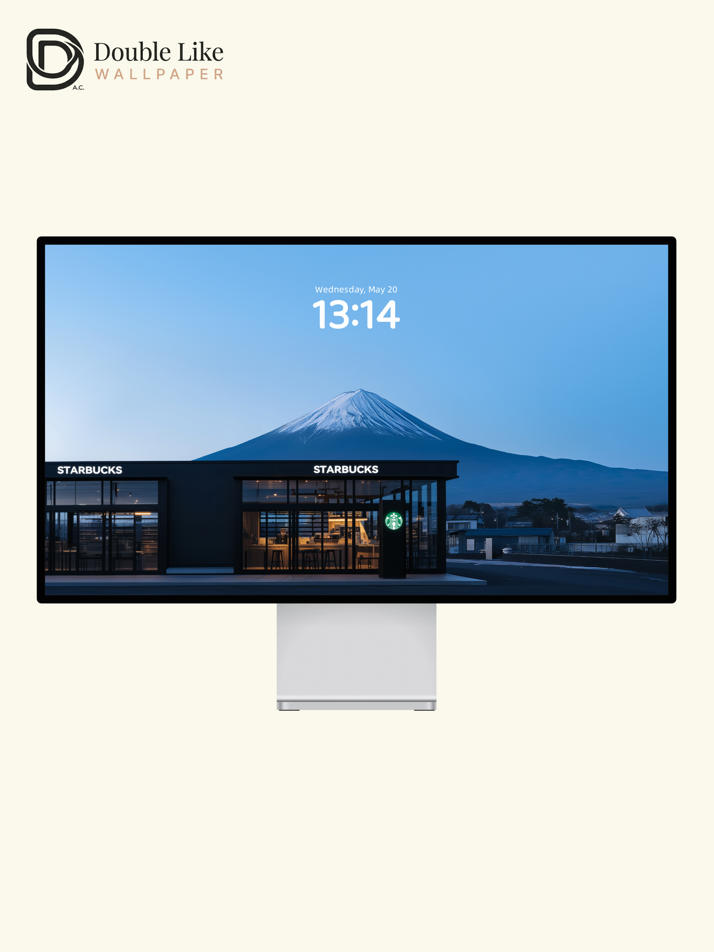 Mount Fuji Minimalist Twilight Coffee Store Aesthetic Wallpaper Pack [#JJ20413]