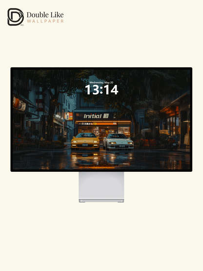 Rainy Japanese Street Initial D Sports Car Aesthetic Wallpaper Pack [#WGF106]