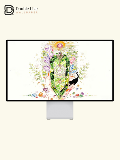 Healing Wallpaper | "Cat‑Guided Blessings", Black Cat Brings Blessings , All Goodness Is On Its Way [#HWWx009]