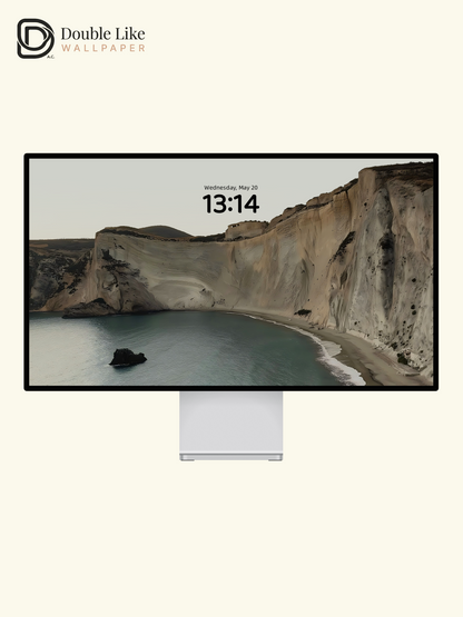 Morandi Coast Cliff Calming Landscape Wallpaper Pack [#ZMY368]