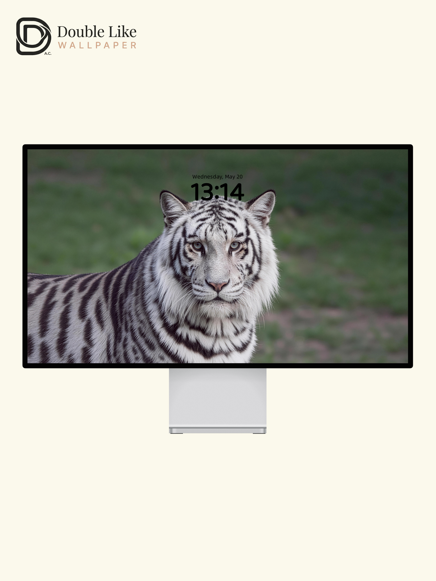 White Tiger In Green Wilderness Premium Motivational Full Device Wallpaper Pack [#LFHL30121]