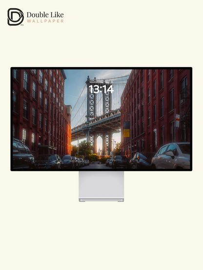 Manhattan Bridge NYC Retro City Vibe Full Wallpaper Set [#ZMY442]