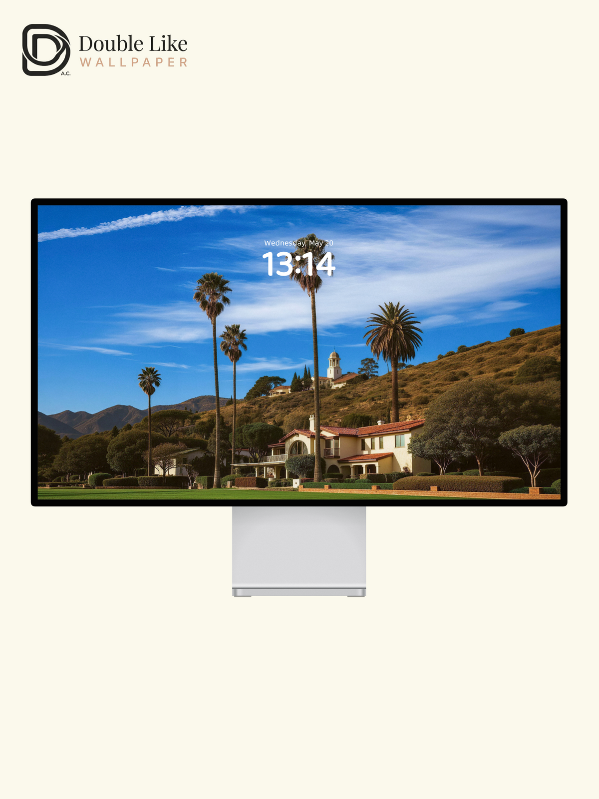California Hills Estate & Palm Trees Lawn Aesthetic Wallpaper Pack [#JJ230903]