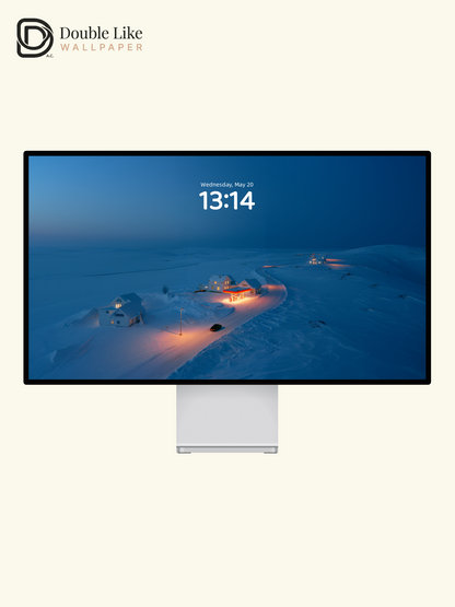 Nordic Winter Snow Gas Station Night Road Aesthetic Wallpaper Pack [#JJ1403]