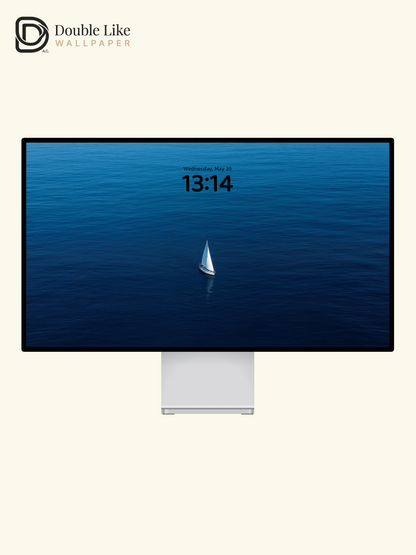 Sailboat On Deep Blue Sea Minimal Calm Inspiring Ocean Wallpaper Pack [#LFHL30419]