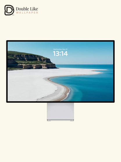Minimalist White Sand Beach Blue Ocean Aesthetic Wallpaper Pack [#LFHL30612]