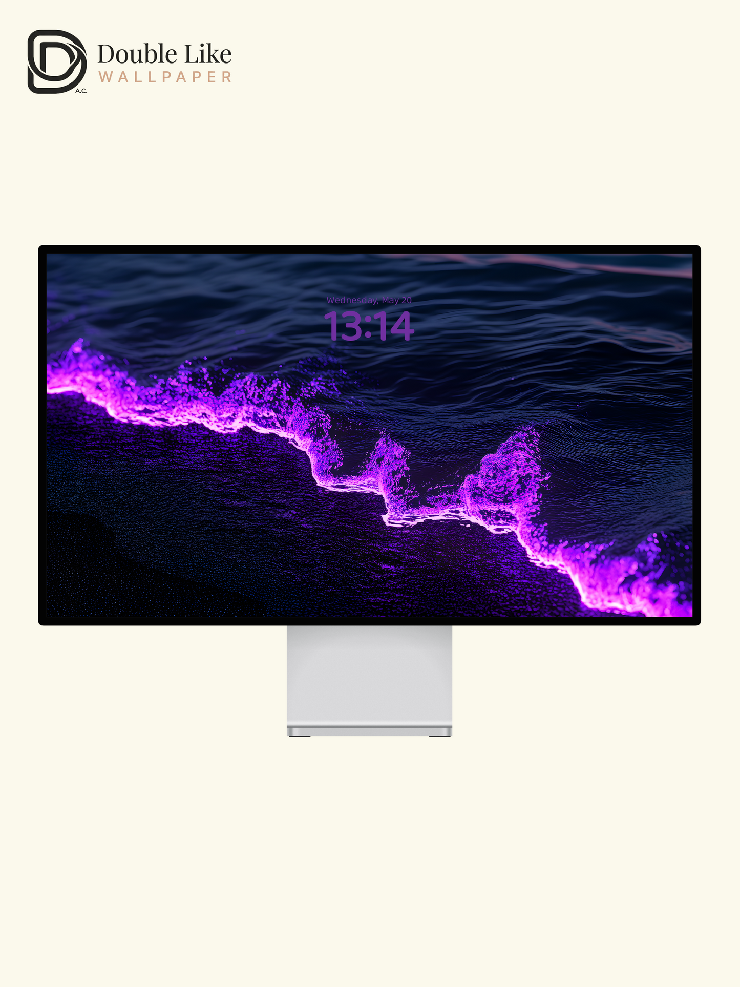 Bioluminescent Purple Ocean Wave Glowing Shoreline Aesthetic Wallpaper Pack [#ZMY055]