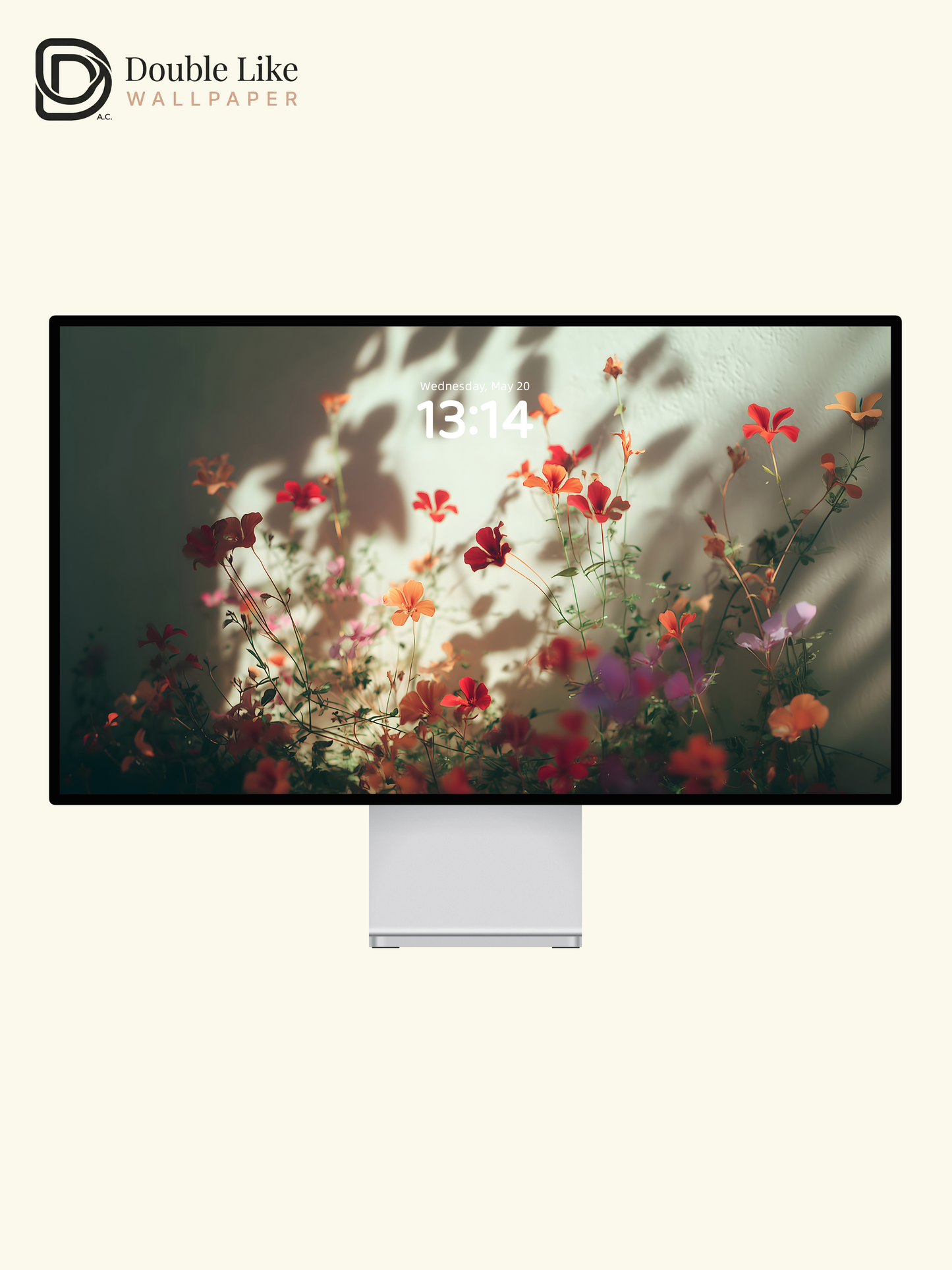 Ambient Floral Shadows White Wall Minimalist Lock Screen Wallpaper Pack [#ZJYX0797]