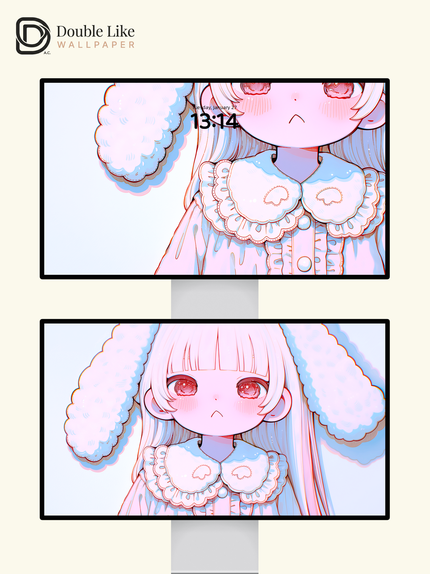 Kawaii Anime Bunny Girl Pastel Aesthetic Wallpaper Pack [#HW1478]