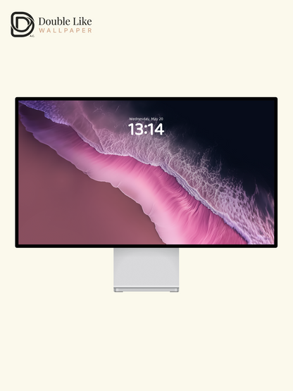 Pink Dreamy Ocean Waves Minimalist Aesthetic Landscape Wallpaper Pack [#ZMY534]