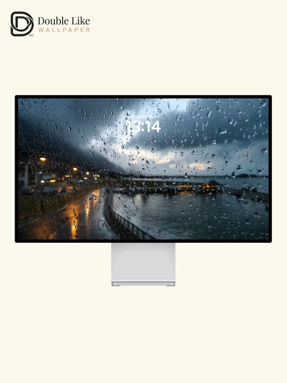 Rainy Window Ocean View Relaxing Nature Wallpaper [#ZJYX0609]