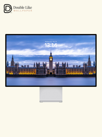 London Big Ben & Westminster Palace Symmetrical Blue Hour Wallpaper Pack [#JJ230805]