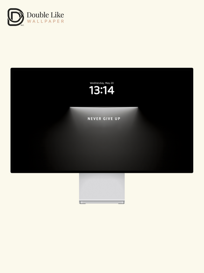 Combined Product Name: Dark Spotlight NEVER GIVE UP Minimal Inspirational Atmospheric Text Full-Device Wallpaper Pack [#ZMY036]